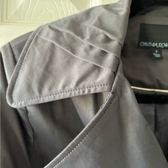 Cute Cynthia Rowley ruffle front trench coat Graphite sz s - Picture 3 of 6